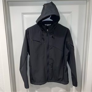 Port Authority Jacket Soft Shell Women size M Gray Full Zip hoodie multi pockets